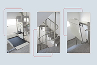 Inclined platform lift provides access to commercial building in Bex.