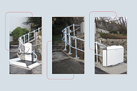 Inclined platform lift in Montey for outdoor use.