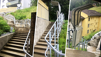 The inclined platform lift in St. Gallen provides access to an apartment building