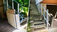 Monte-escalier à plateforme en extérieur